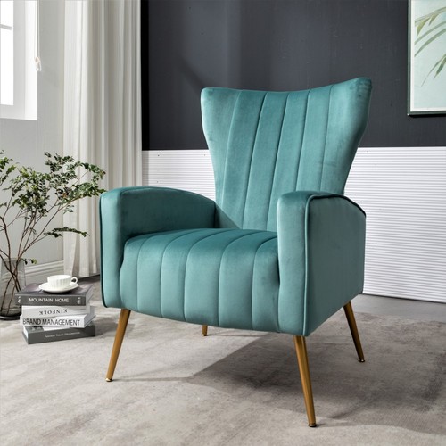 Velvet accent chair with - accent,